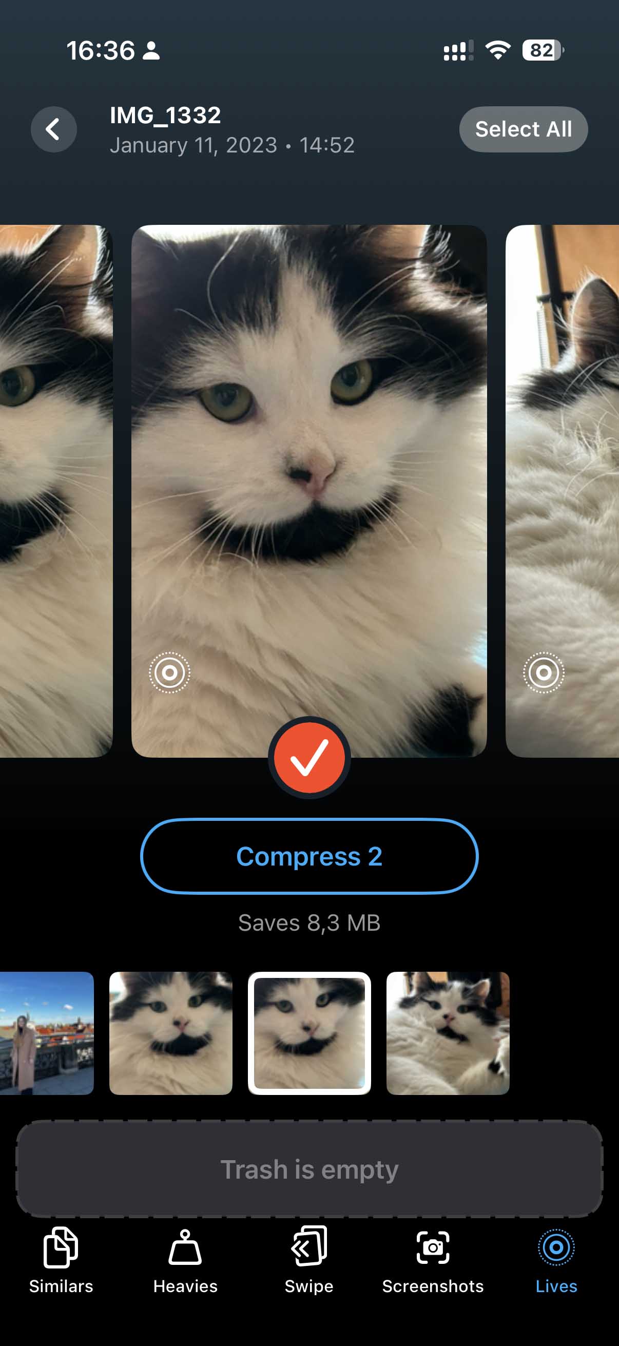 Compress Live Photos in Clever Cleaner.