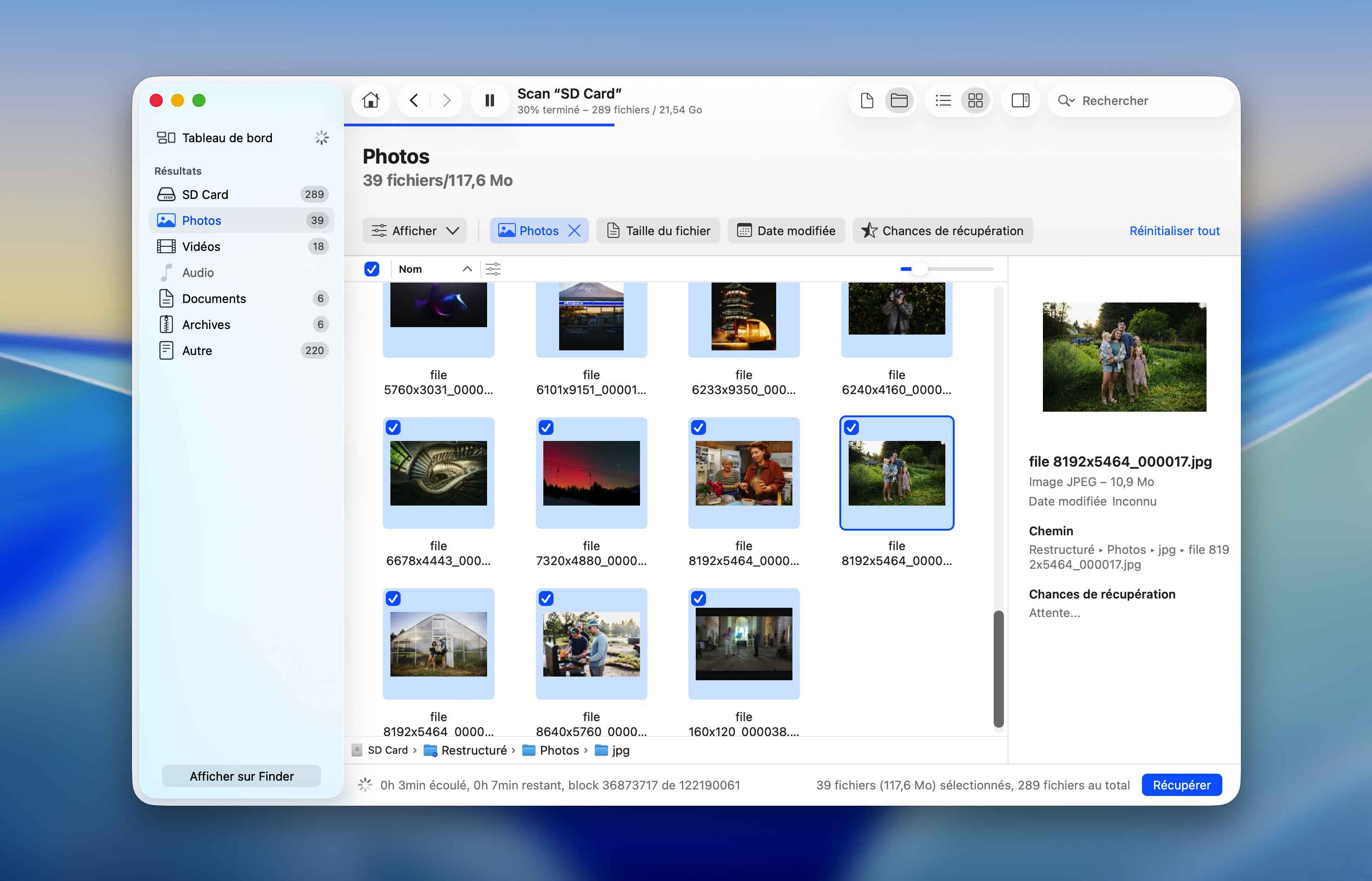 Récupérer des photos depuis une carte mémoire formatée sur Mac
