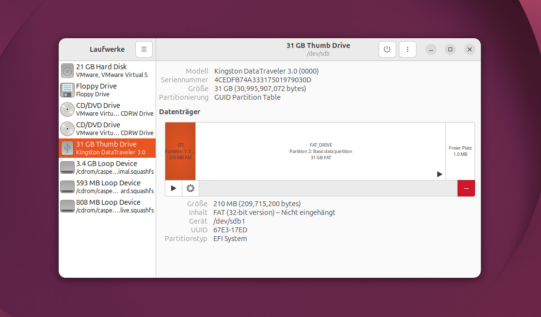 uberprufen sie das laufwerk im festplattendienstprogramm unter ubuntu