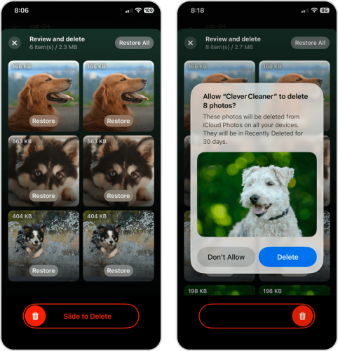 Clearing the Trash folder in the Clever Cleaner app