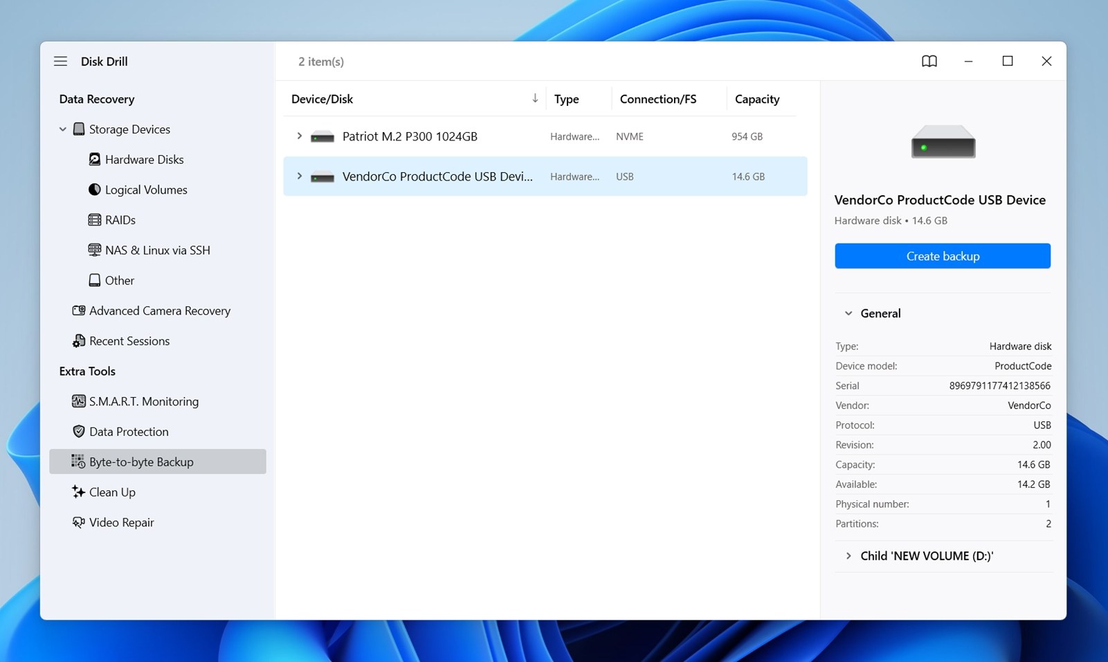Backing up the USB.