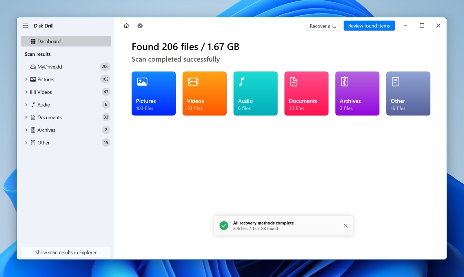 Review the USB data.