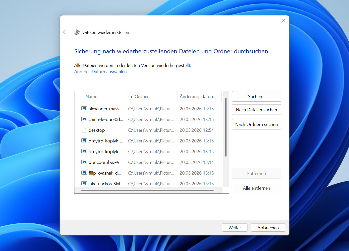 Gelöschte Fotos aus der Datensicherung wiederherstellen