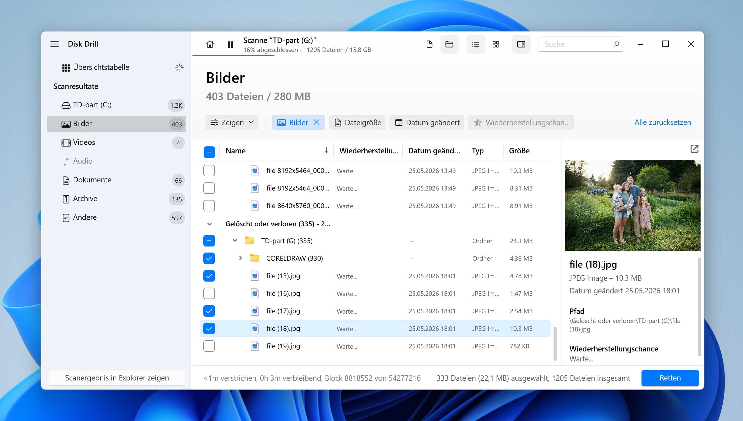 gelöschte Fotos wiederherstellen