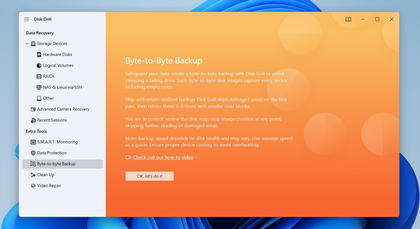 Byte To Byte Backup Information Page OK Lets Do It