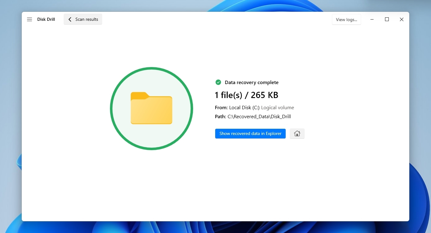 Disk Drill Data Recovery Complete