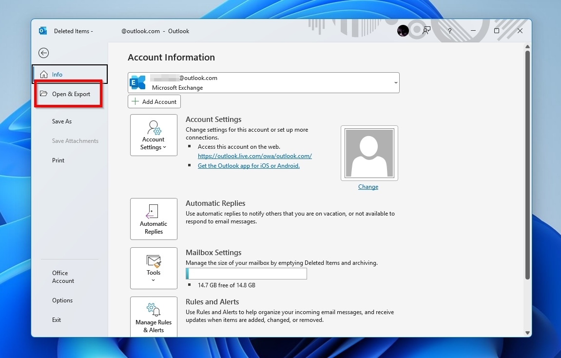 Disk Drill Outlook Open And Export Menu Entry