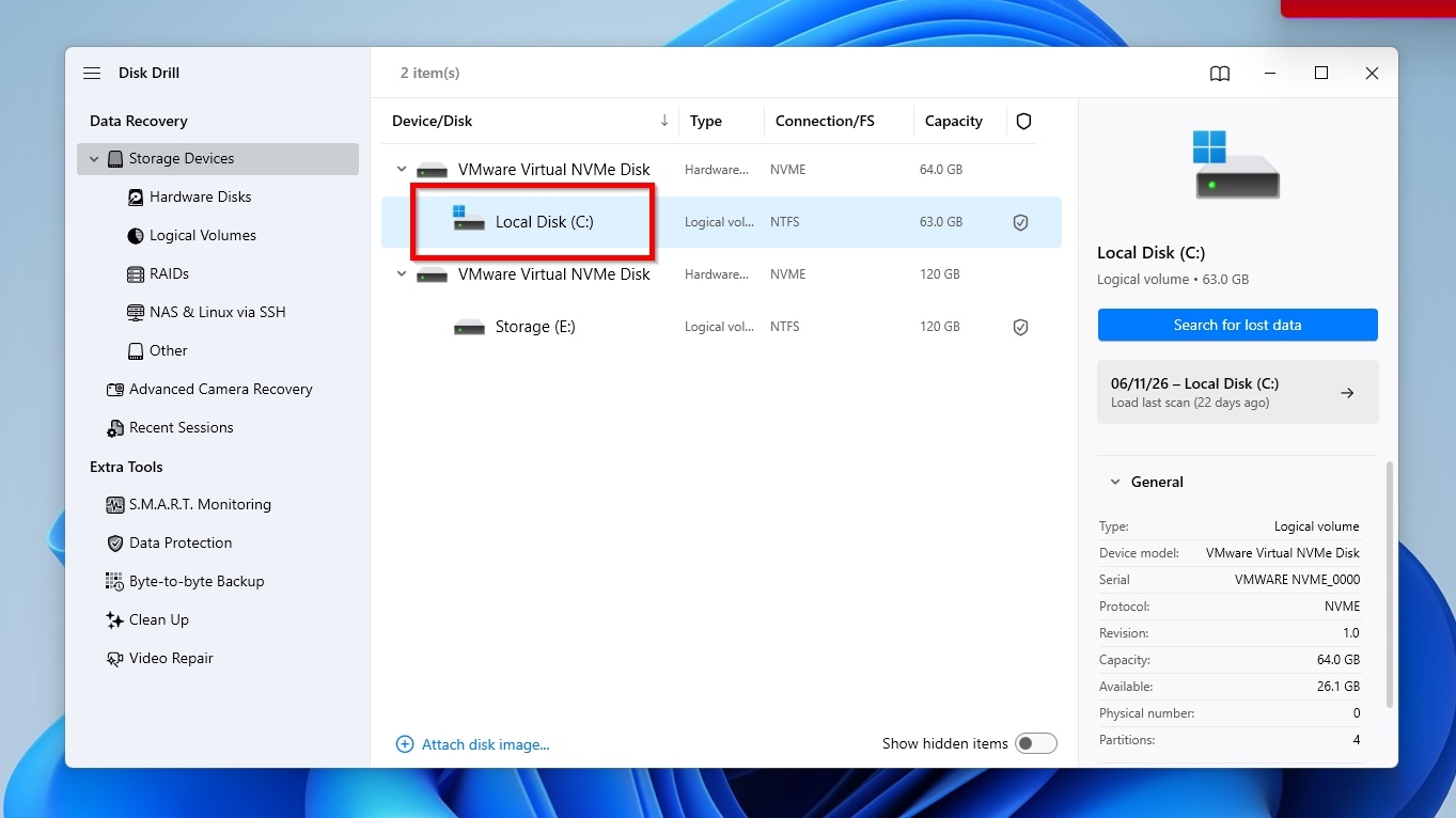 Guest OS Disk Drill