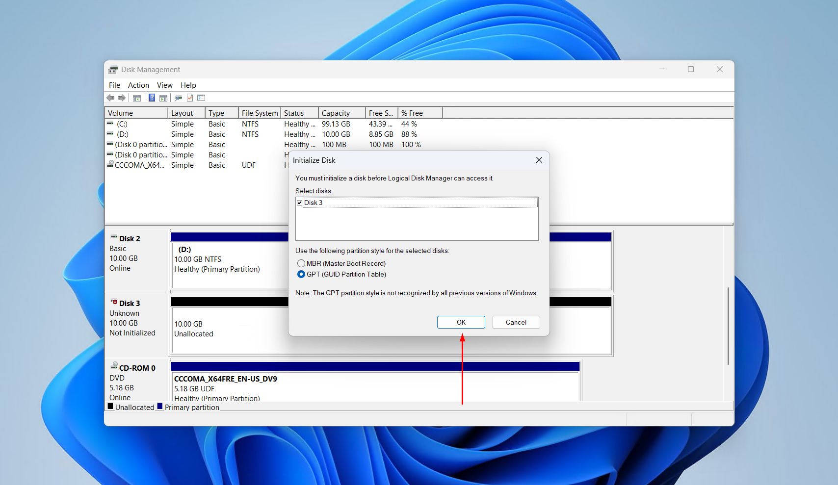 Confirming initialization.