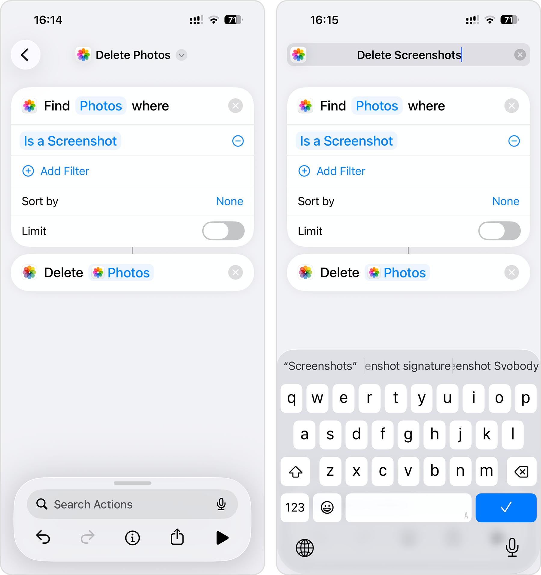 add name for shortcut