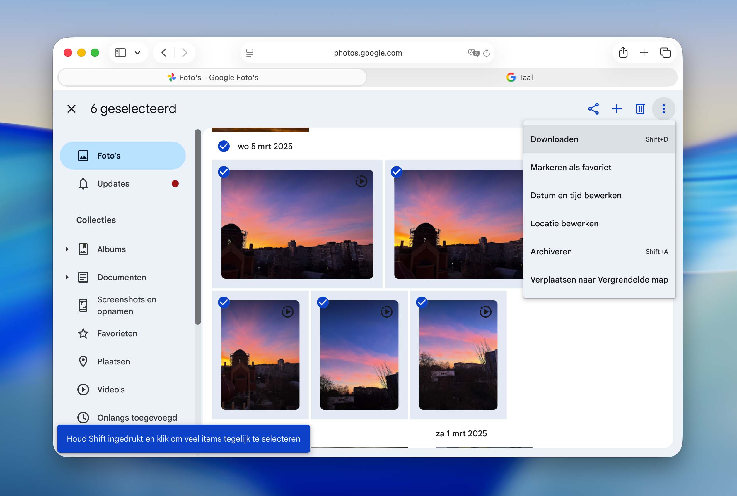 Foto’s terughalen uit Google Foto’s.