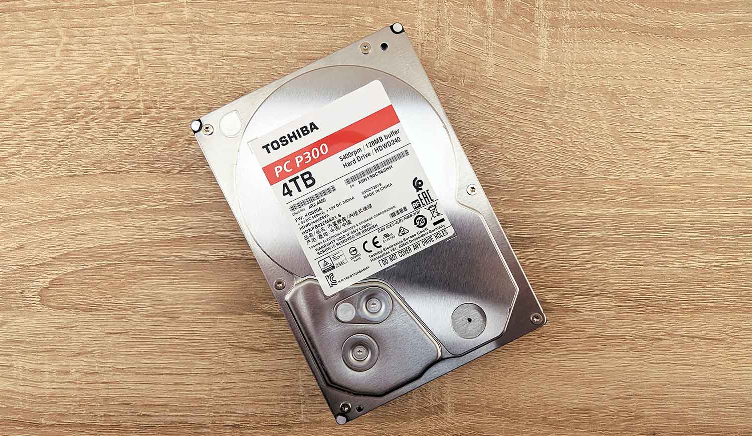 hard disk drive on a table