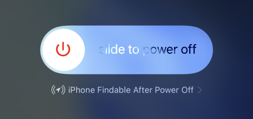 Shut Down slider on an iPhone