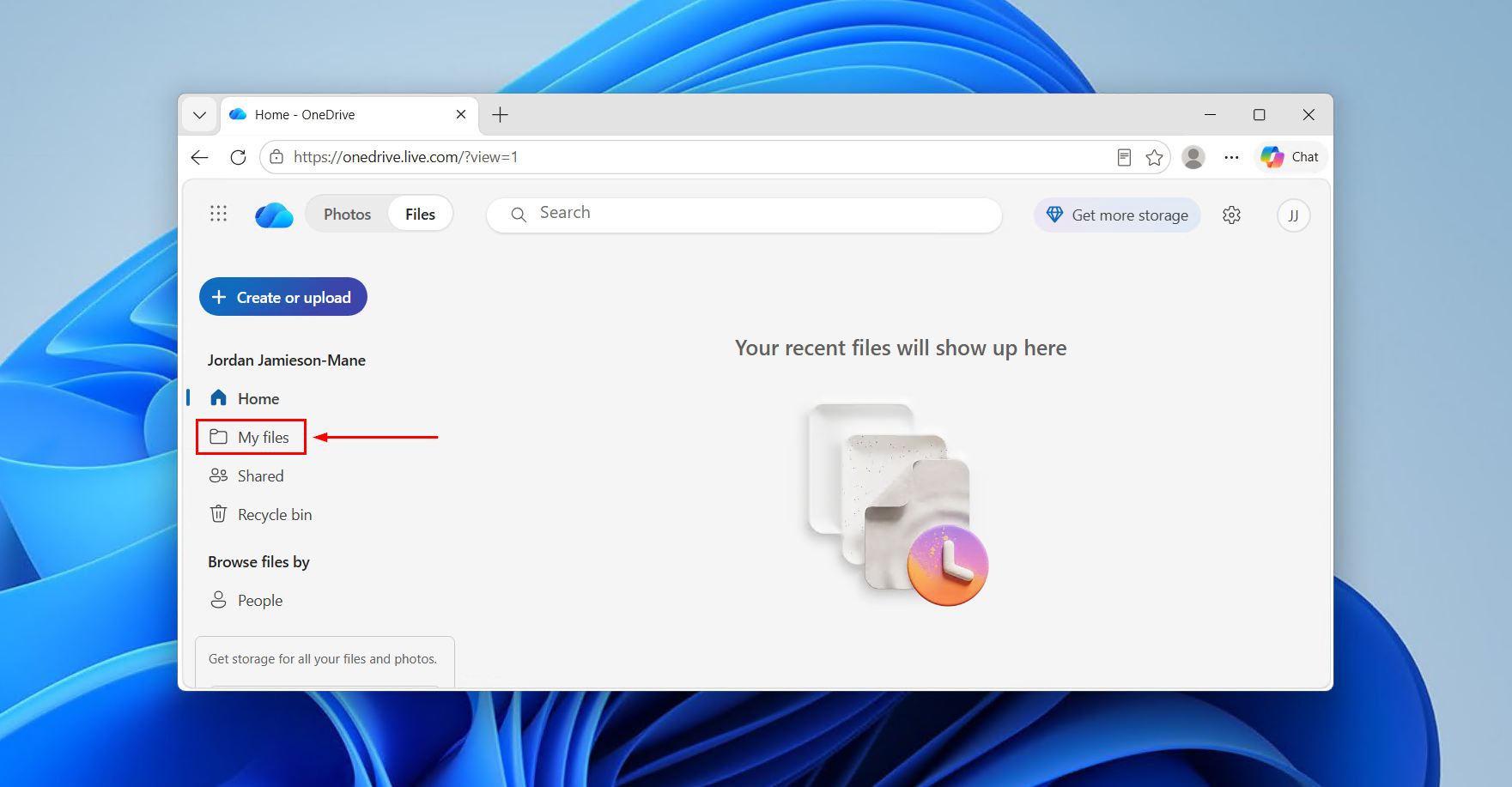 The OneDrive files.
