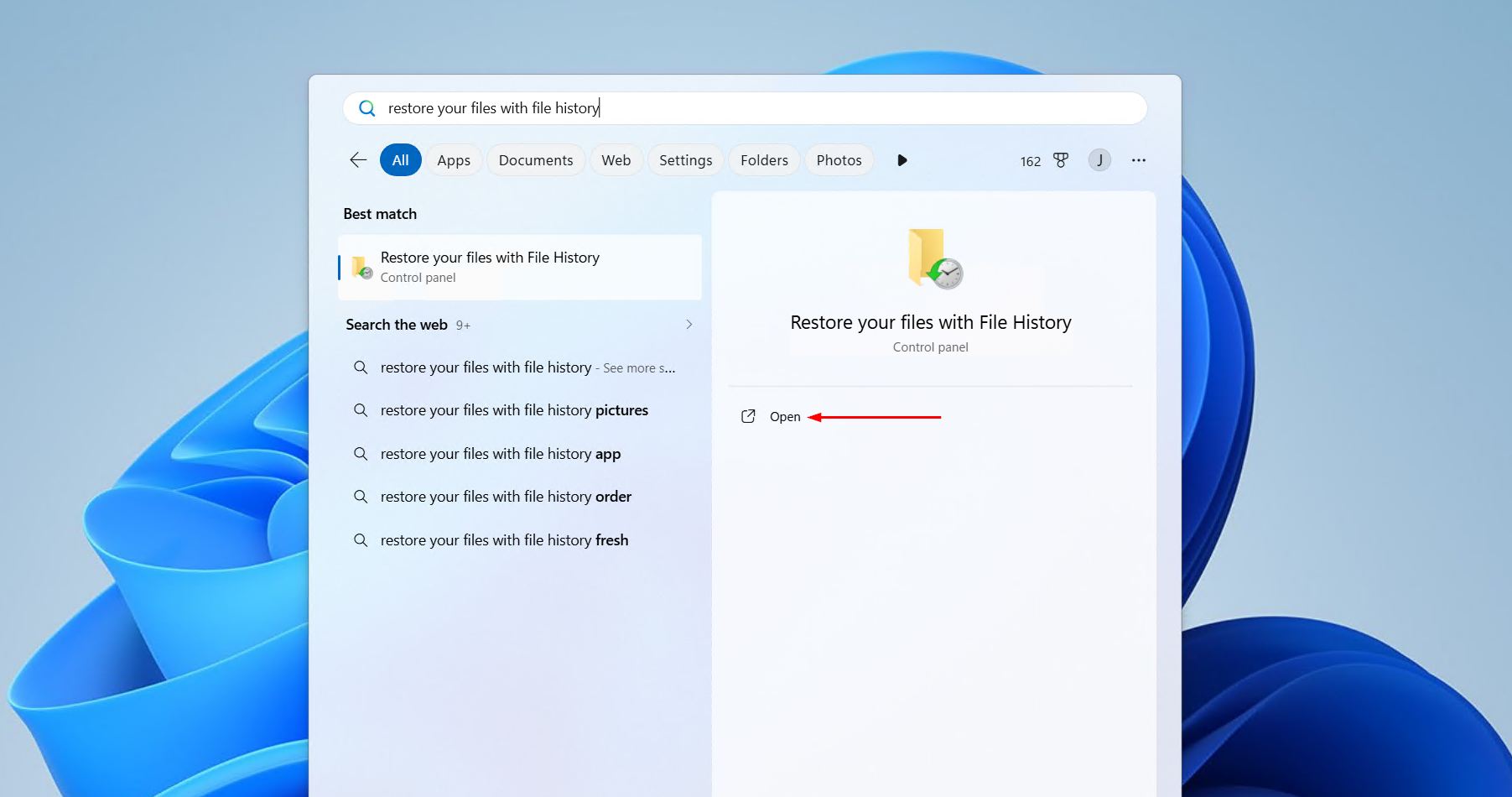 Opening File History.