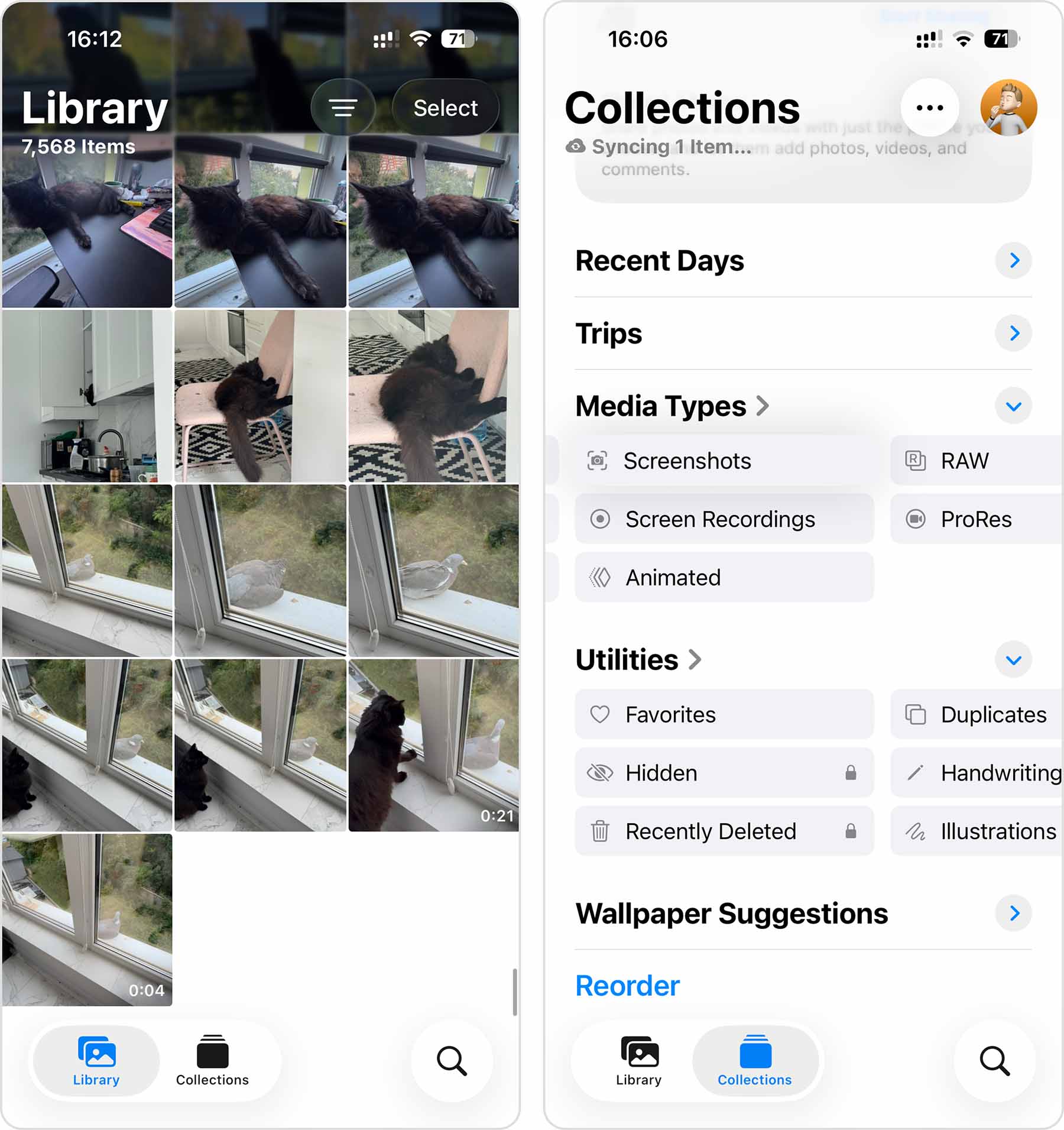 find screenshots folder in photos app