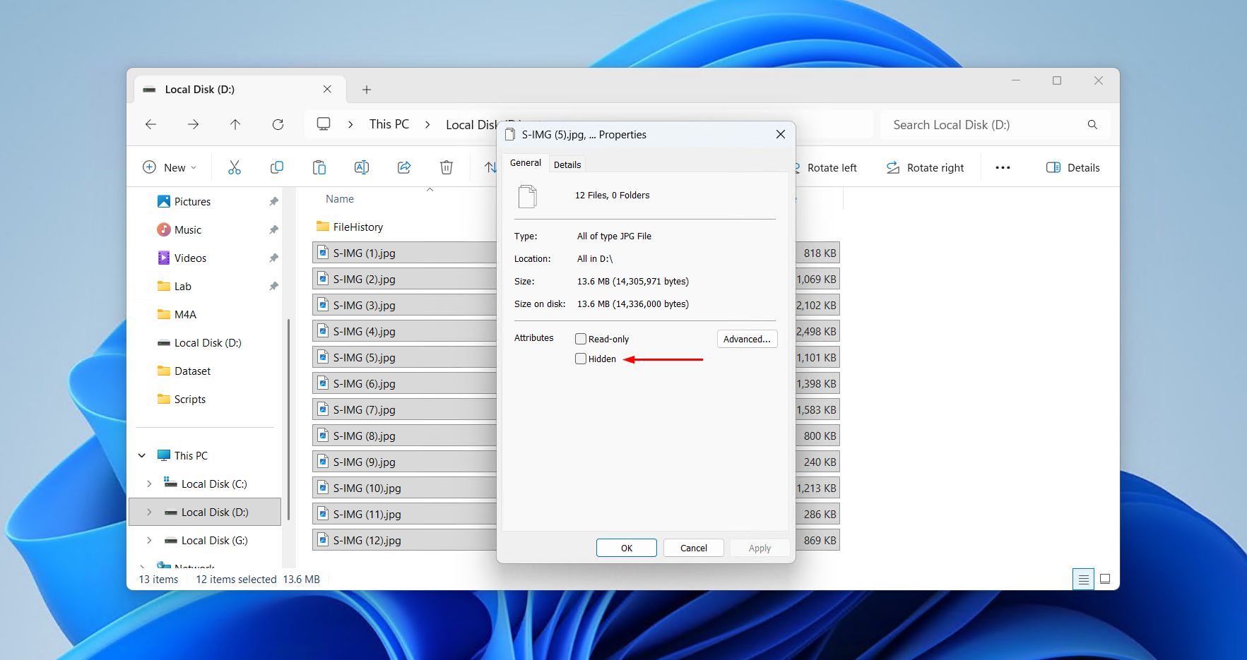Unhiding the files.