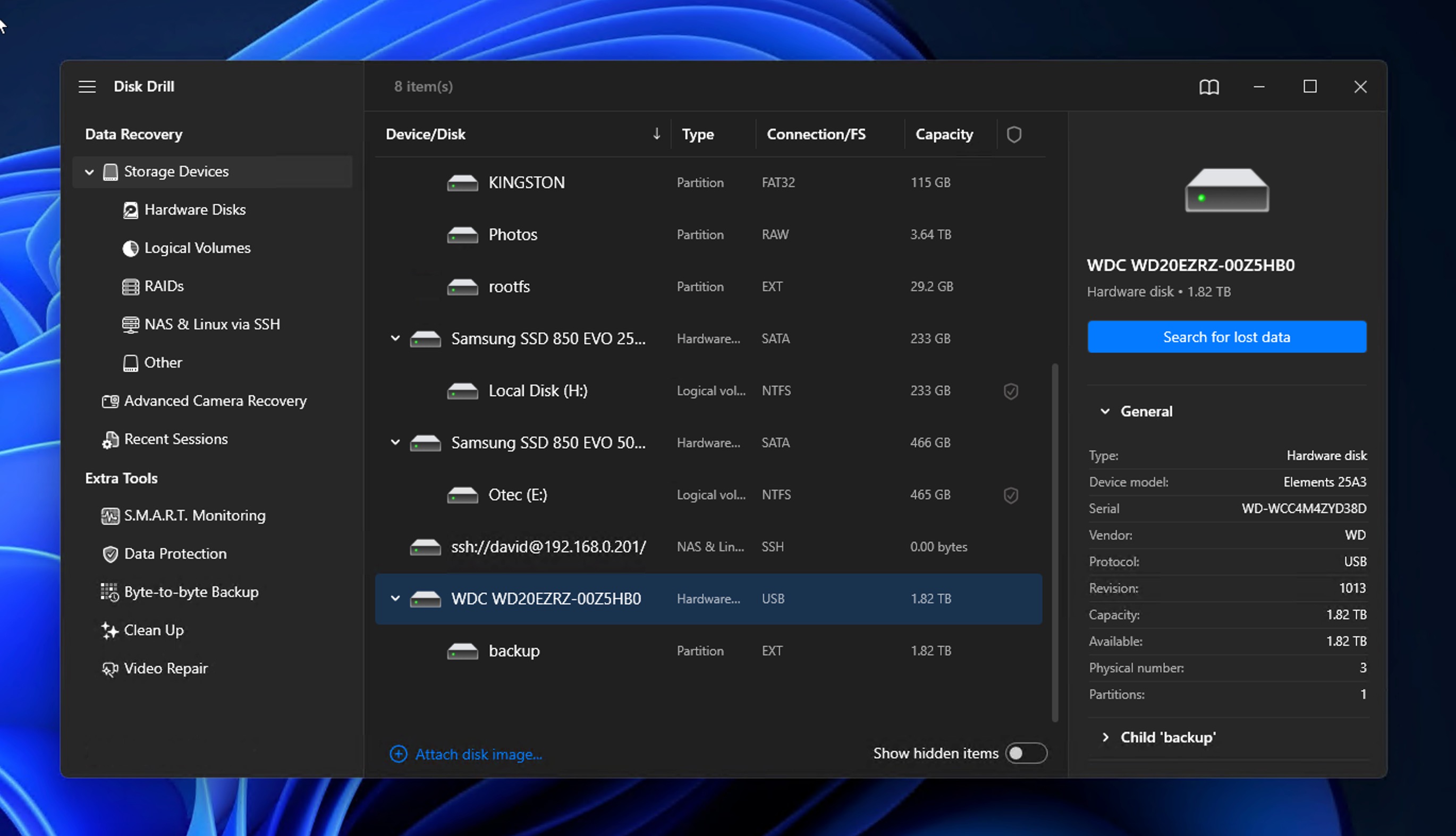 western digital search for lost data windows
