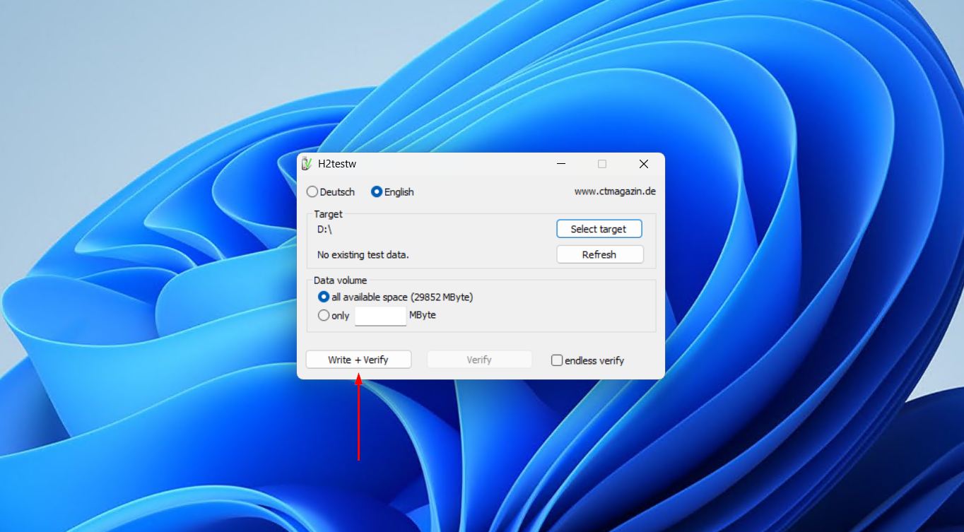 Running a write and verify test.