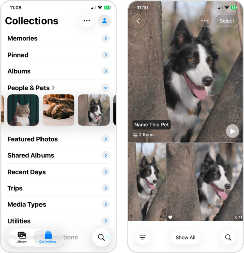 People and Pets Collection in the Photos app