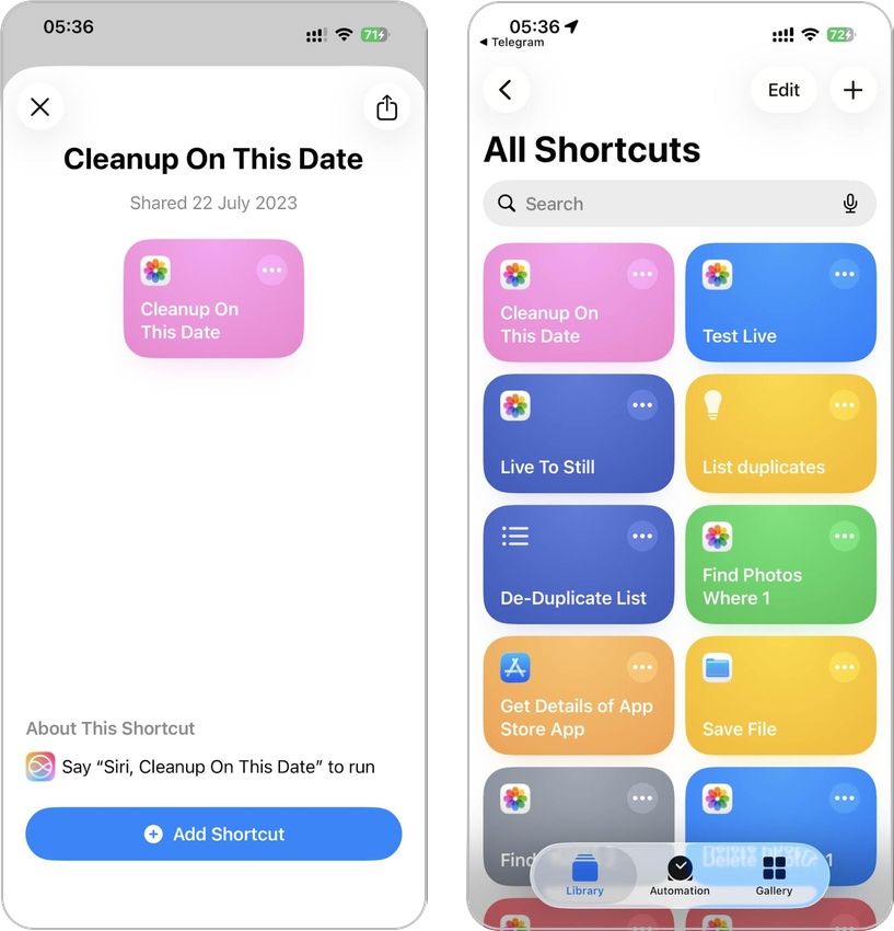 Add the Camera Roll Cleanup shortcut
