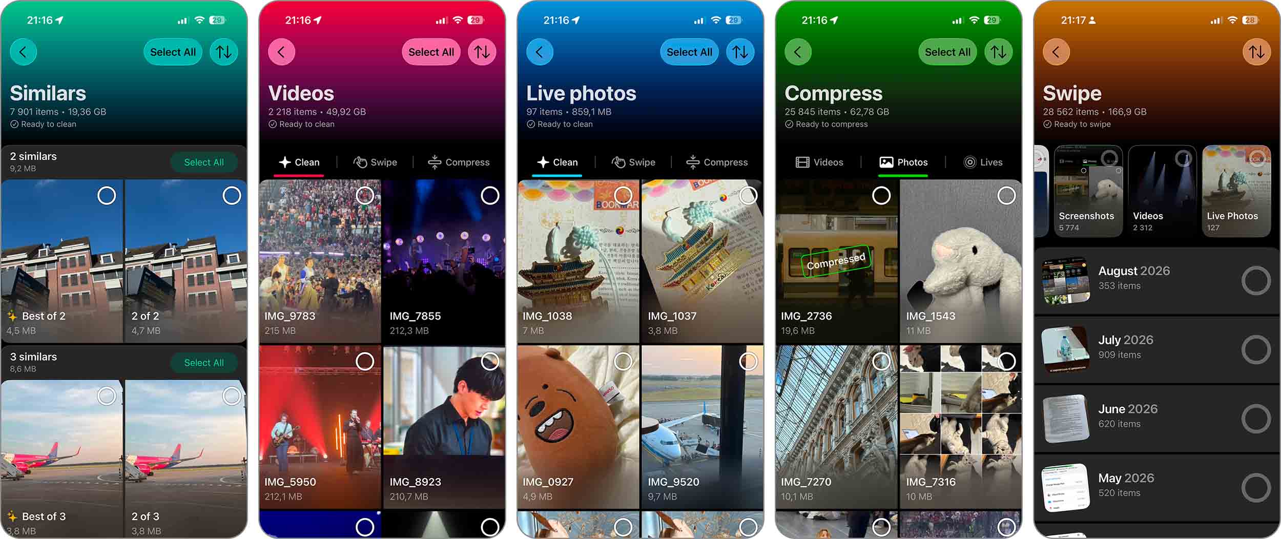 Tous les outils de nettoyage dans Clever Cleaner.