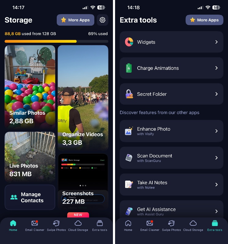 Cleaner Guru: Clean Up Storage app screenshots.
