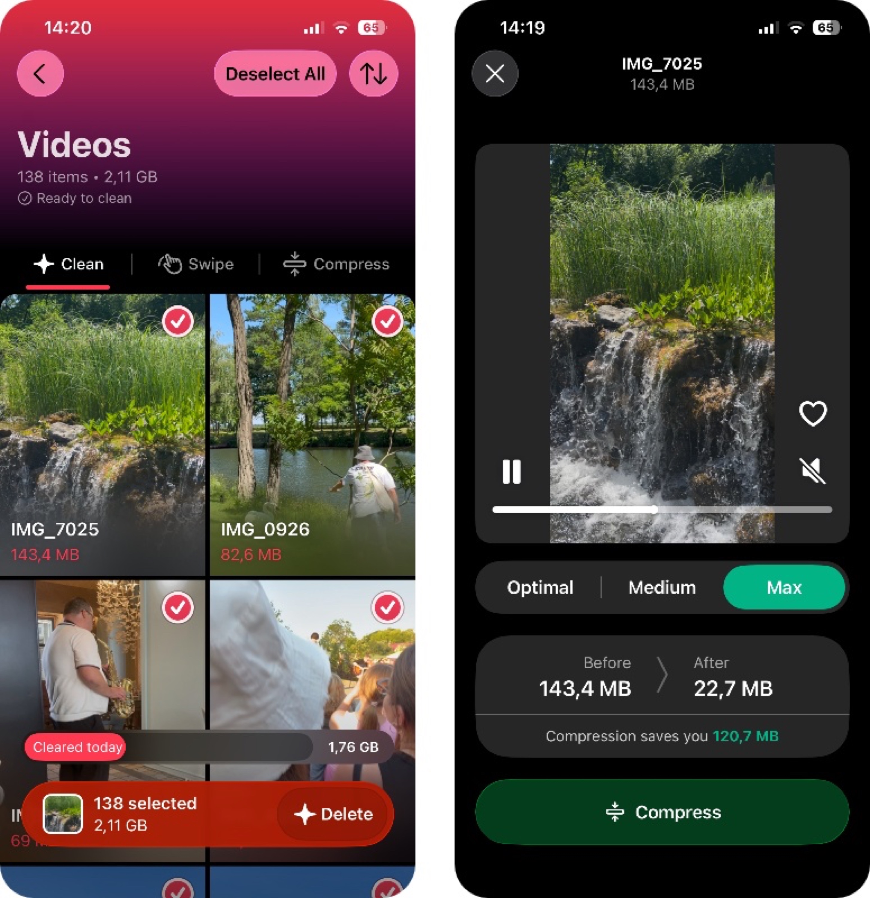 Videos section in Clever Cleaner