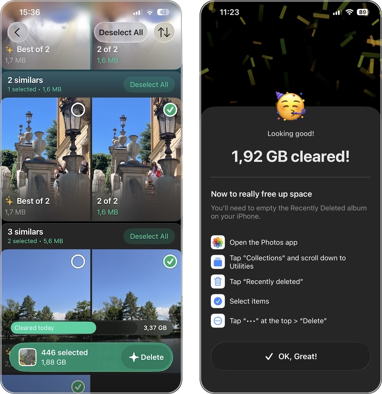 Similars in Clever Cleaner for finding duplicate and similar photos.