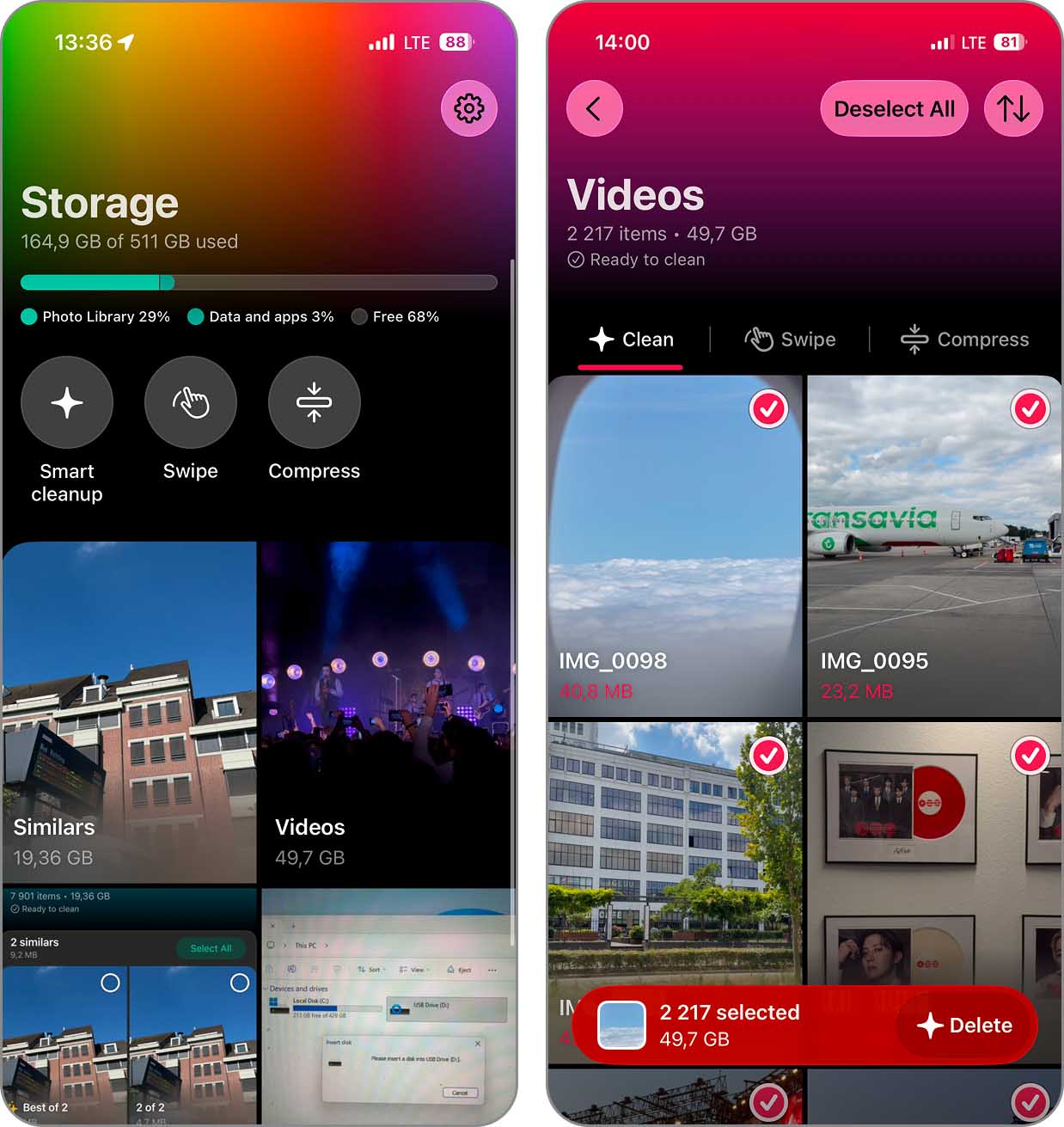Clever Cleaner app screenshots