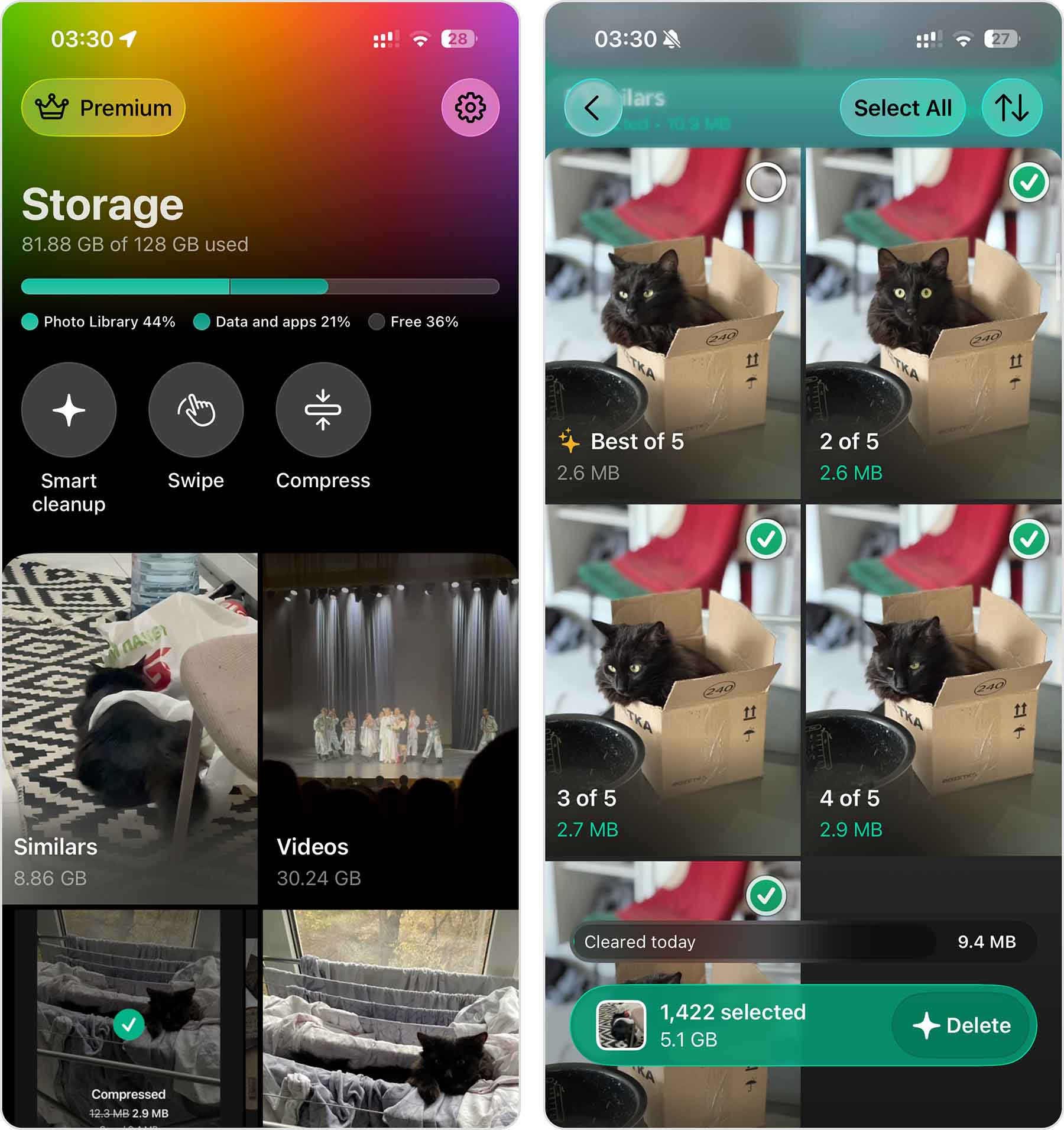 Opening Clever Cleaner on iPhone