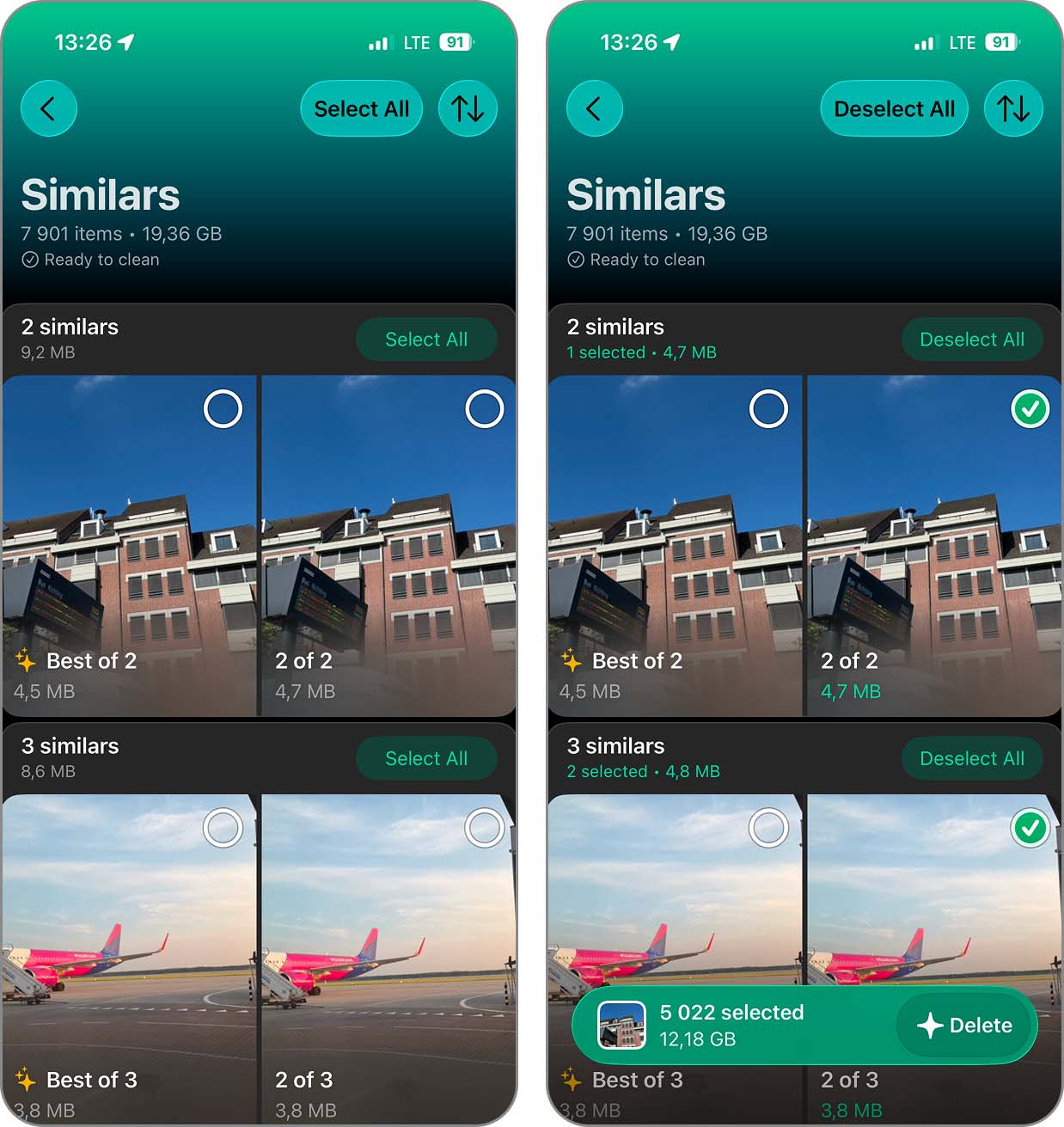 Delete all duplicate and similar photos in Clever Cleaner