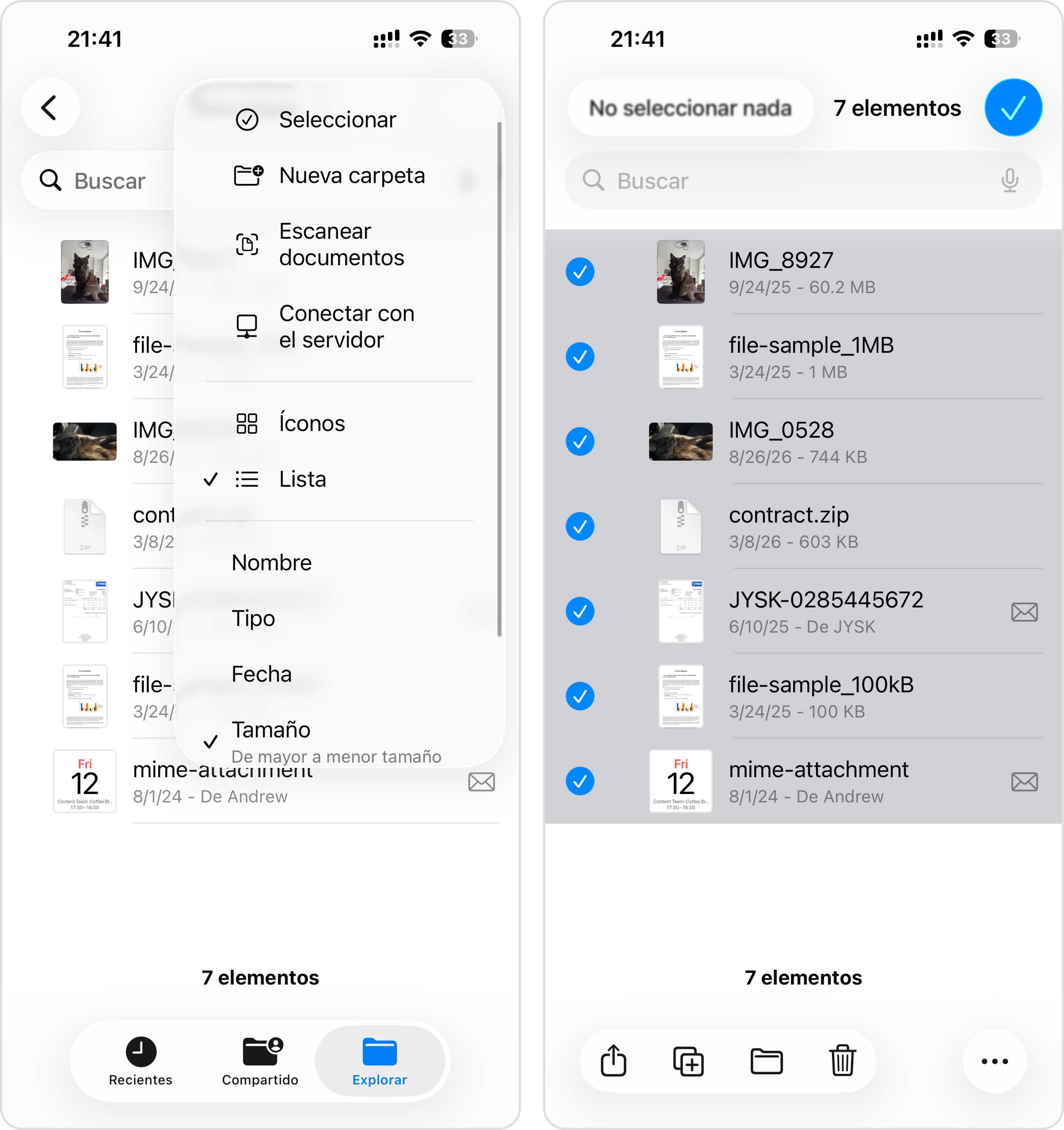 Eliminar archivos descargados del iPhone