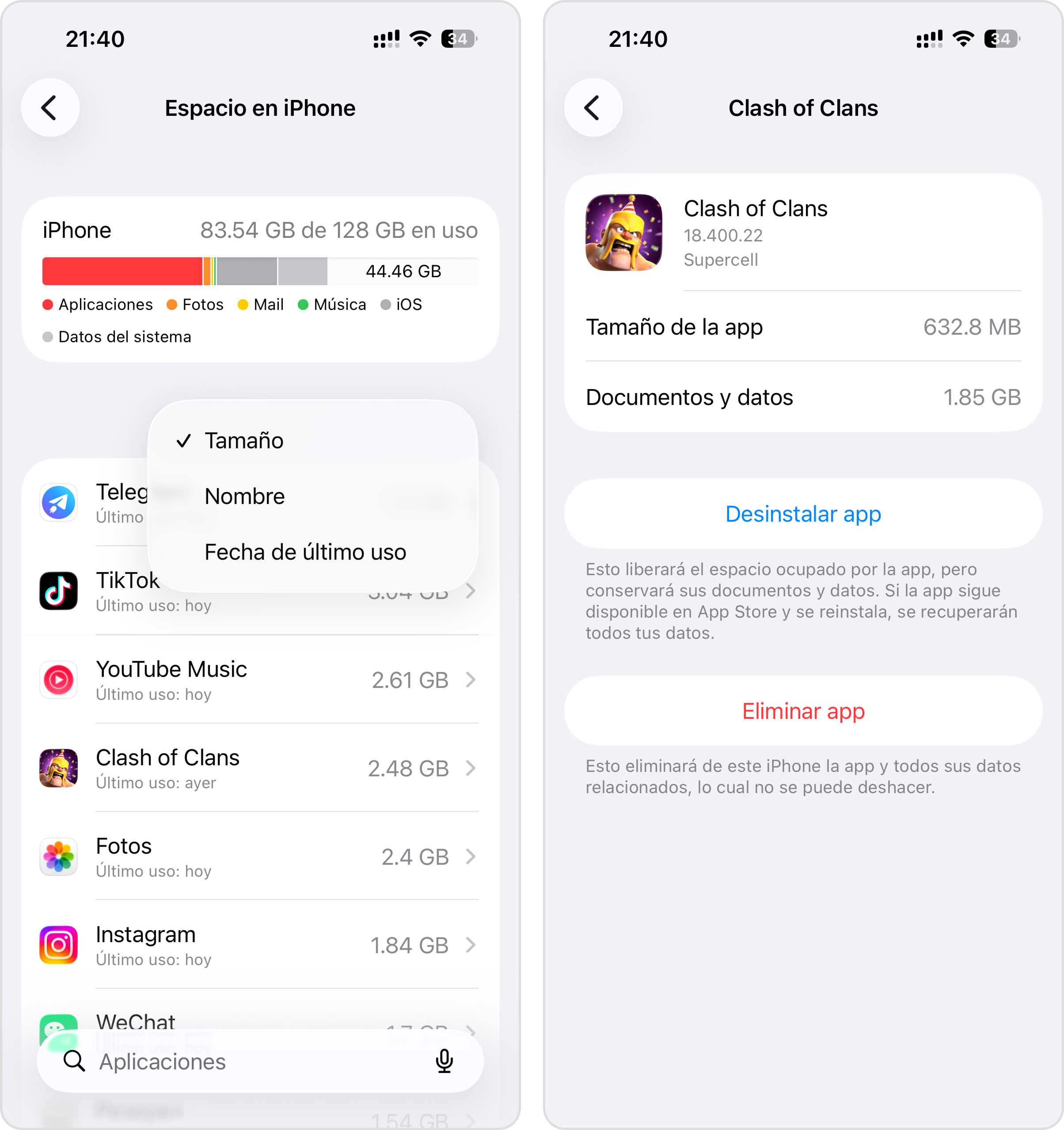 Eliminar la aplicación del iPhone