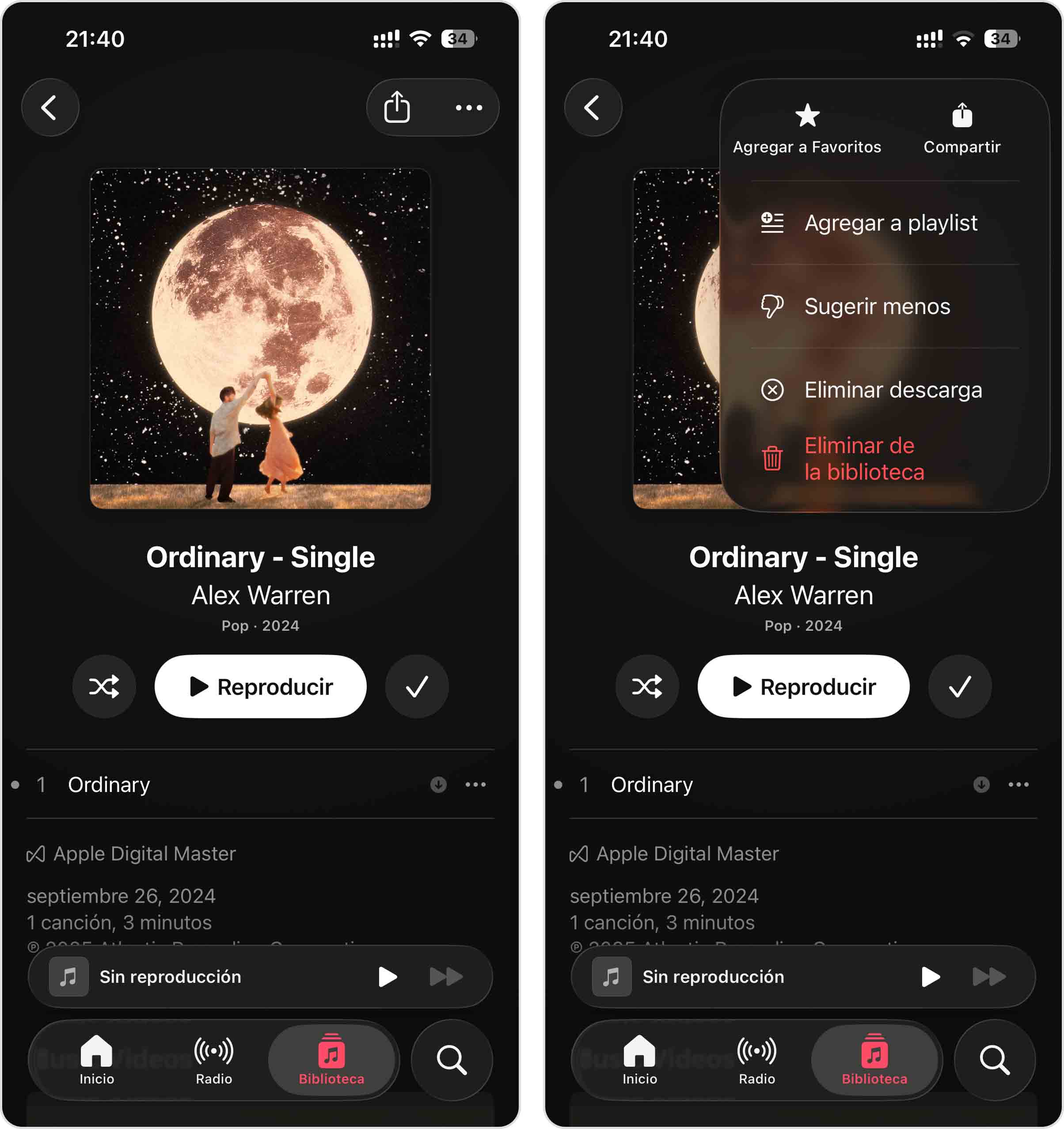 Eliminar la música descargada del iPhone