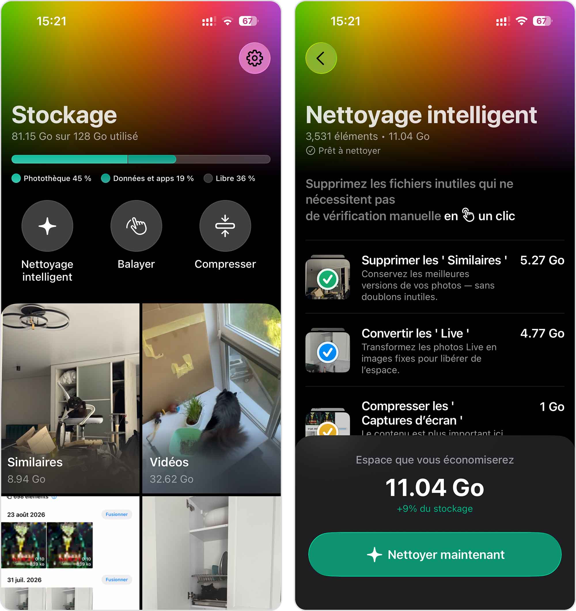 Utilisez le nettoyage intelligent dans Clever Cleaner