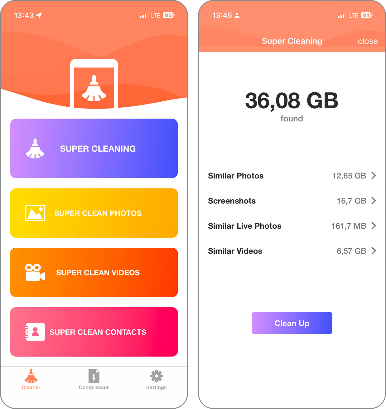 Phone Cleaner app screenshot