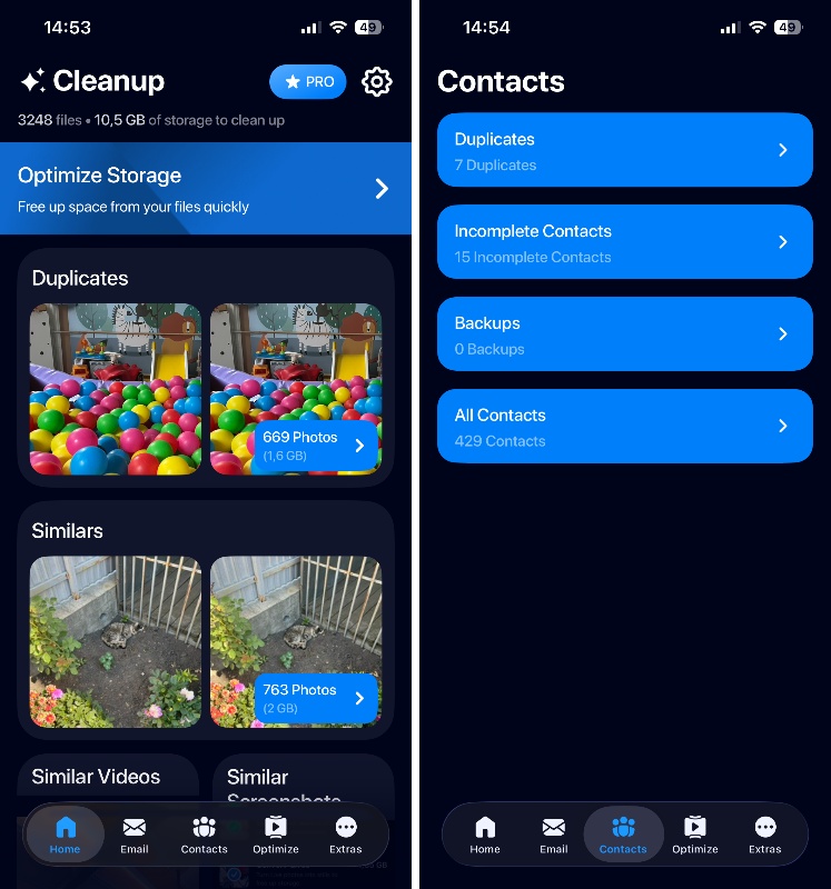 Cleanup: Phone Storage Cleaner app screenshots.
