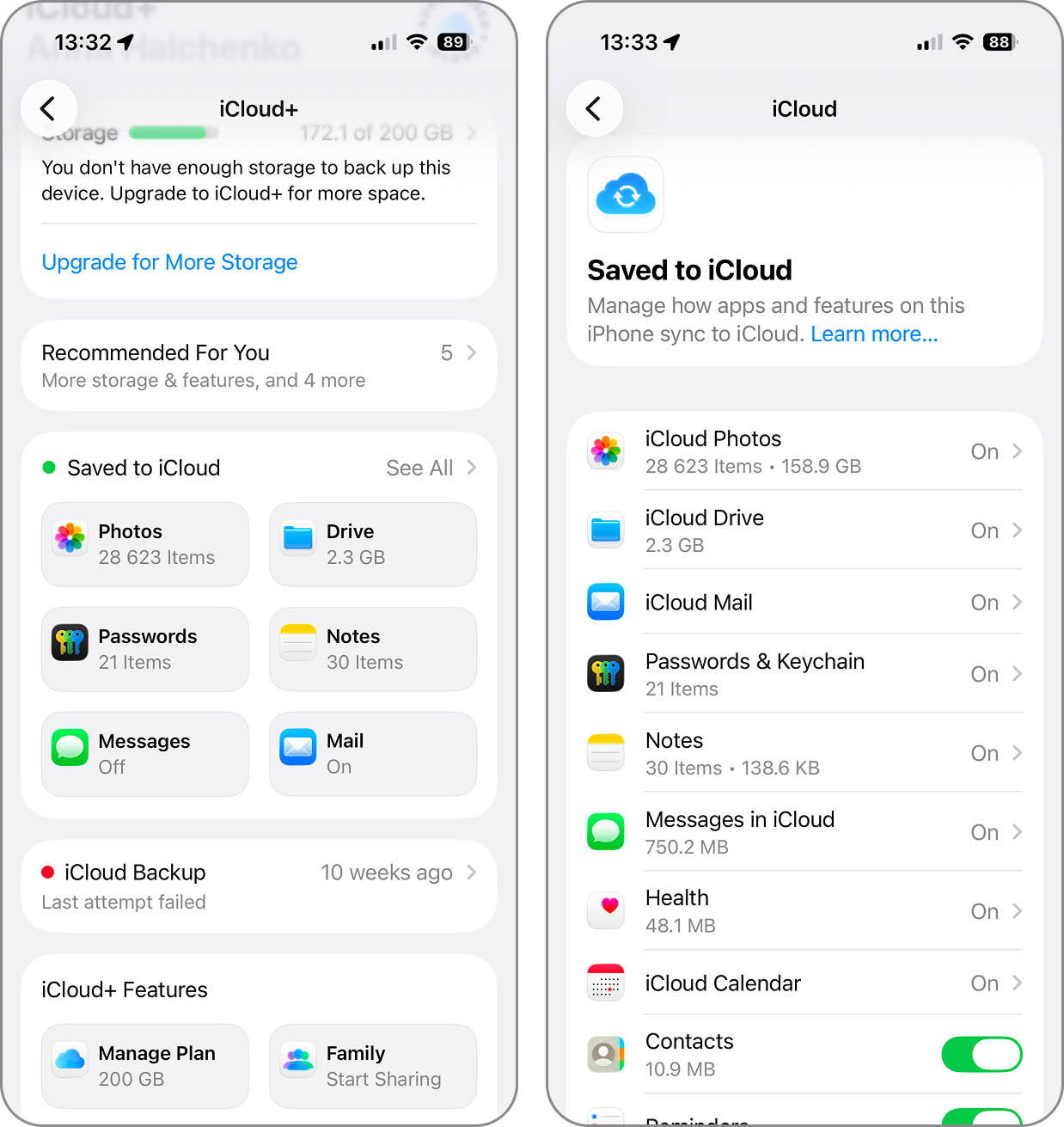 Show All Apps Using iCloud in iCloud settings