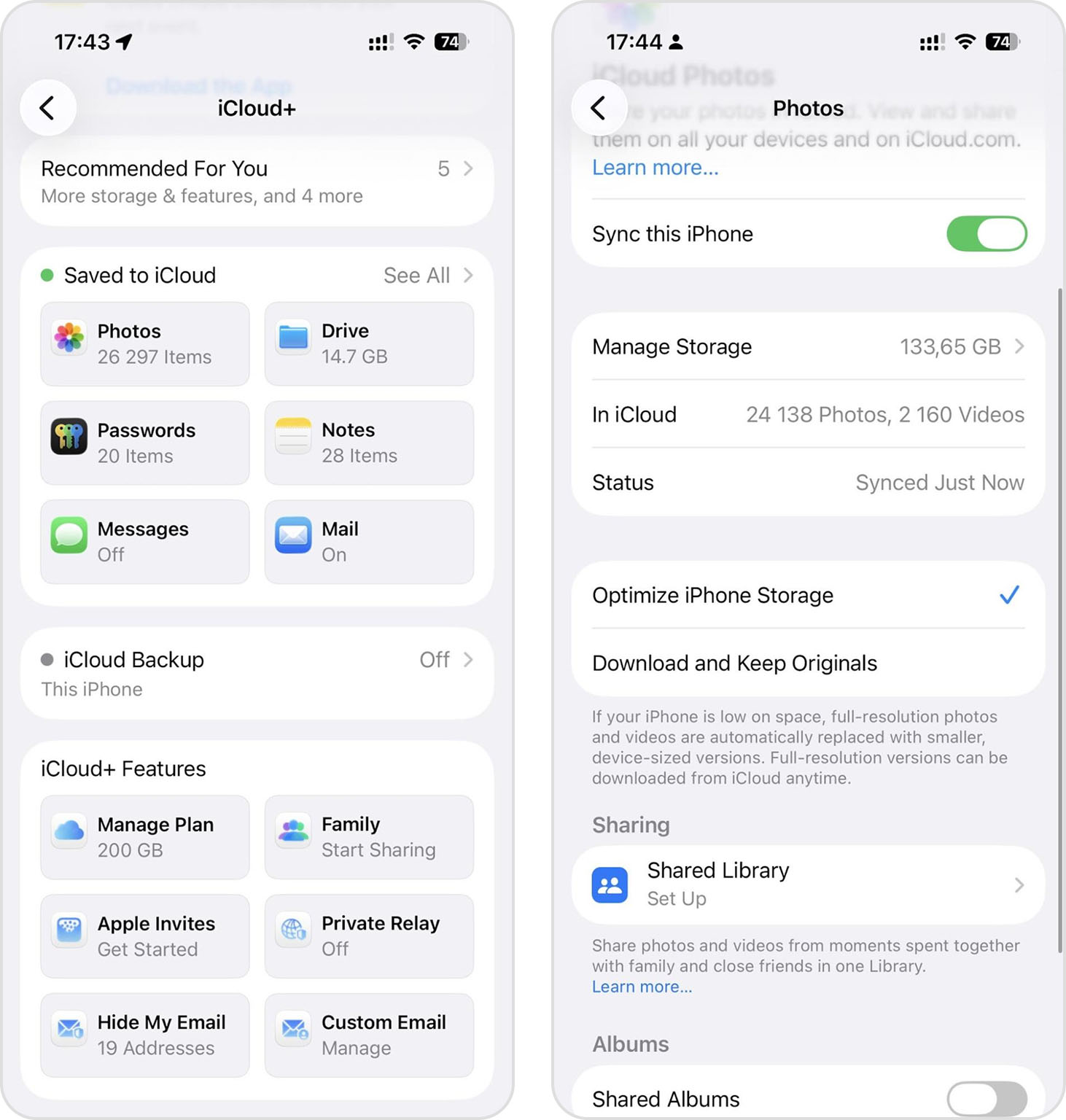 turn on storage optimizations