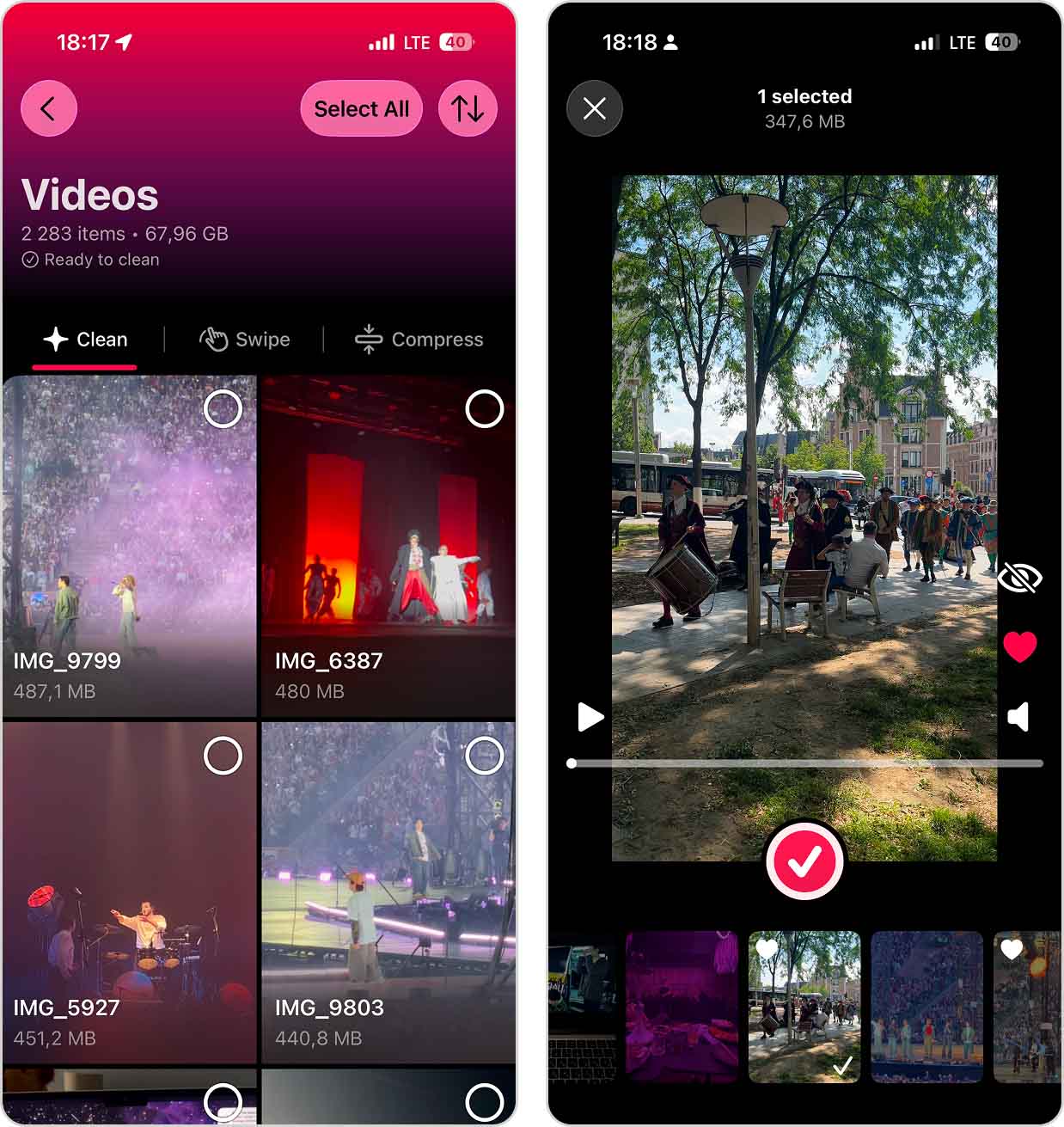 Videos module in Clever Cleaner.