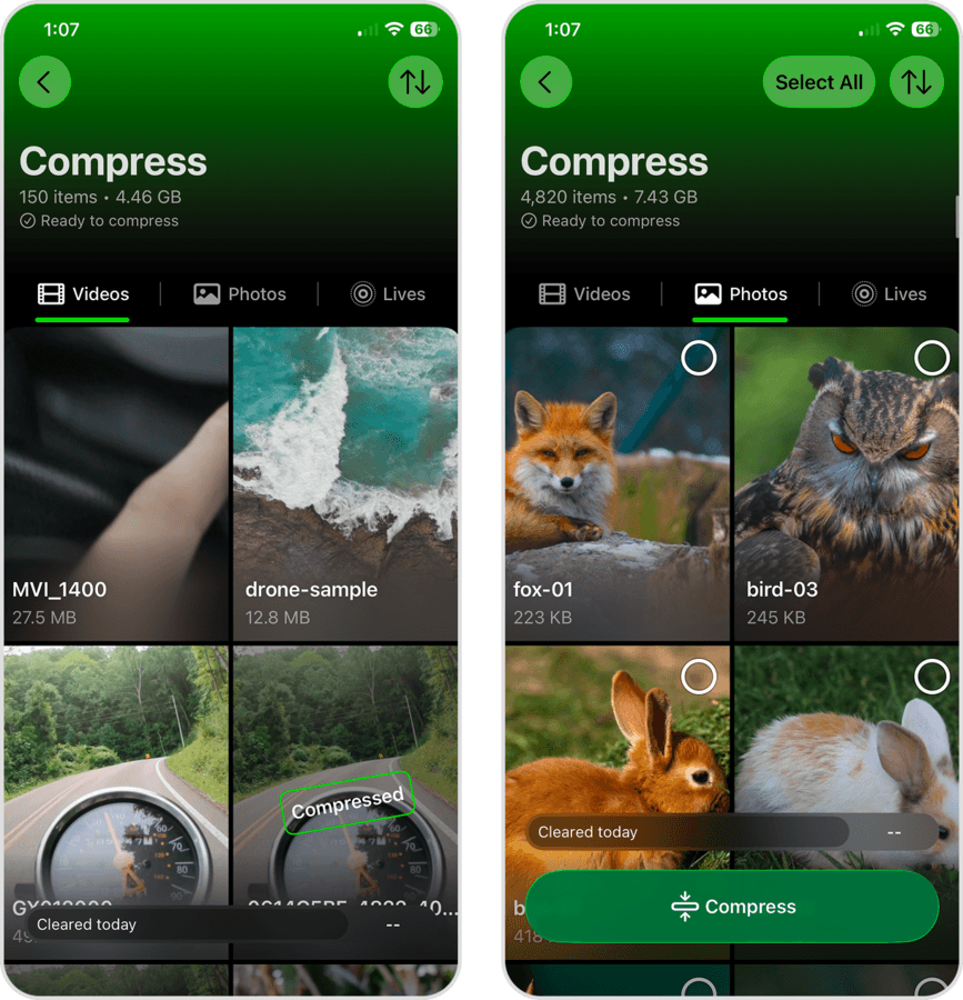 Photo and video compression tool.