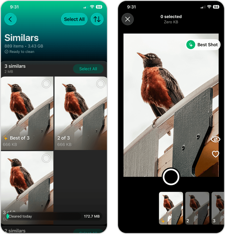 Similars tool in the Clever Cleaner app.