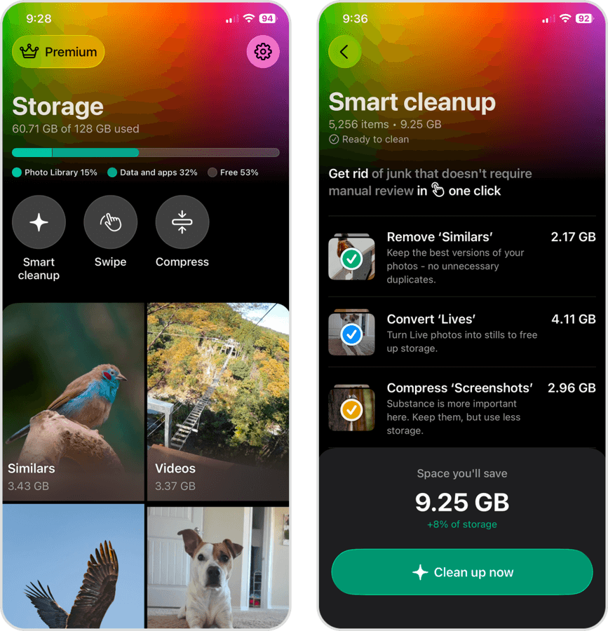 Smart Cleanup tool in the Clever Cleaner app.