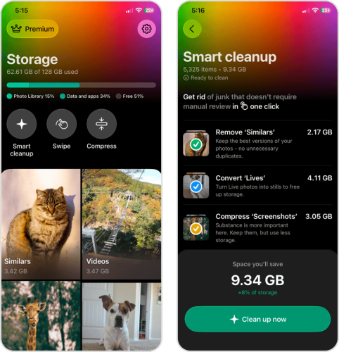 Using the Smart Cleanup feature in the Clever Cleaner app