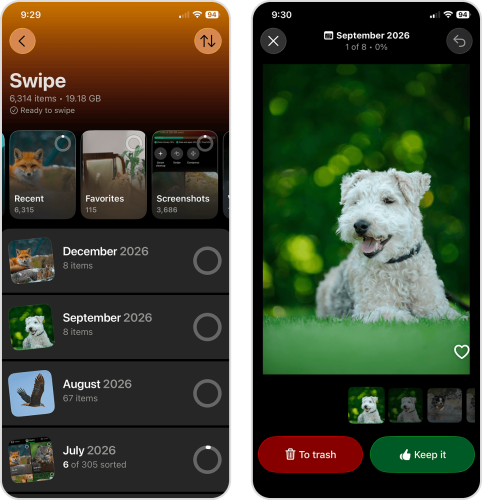 Using the Swipe tool in the Clever Cleaner app