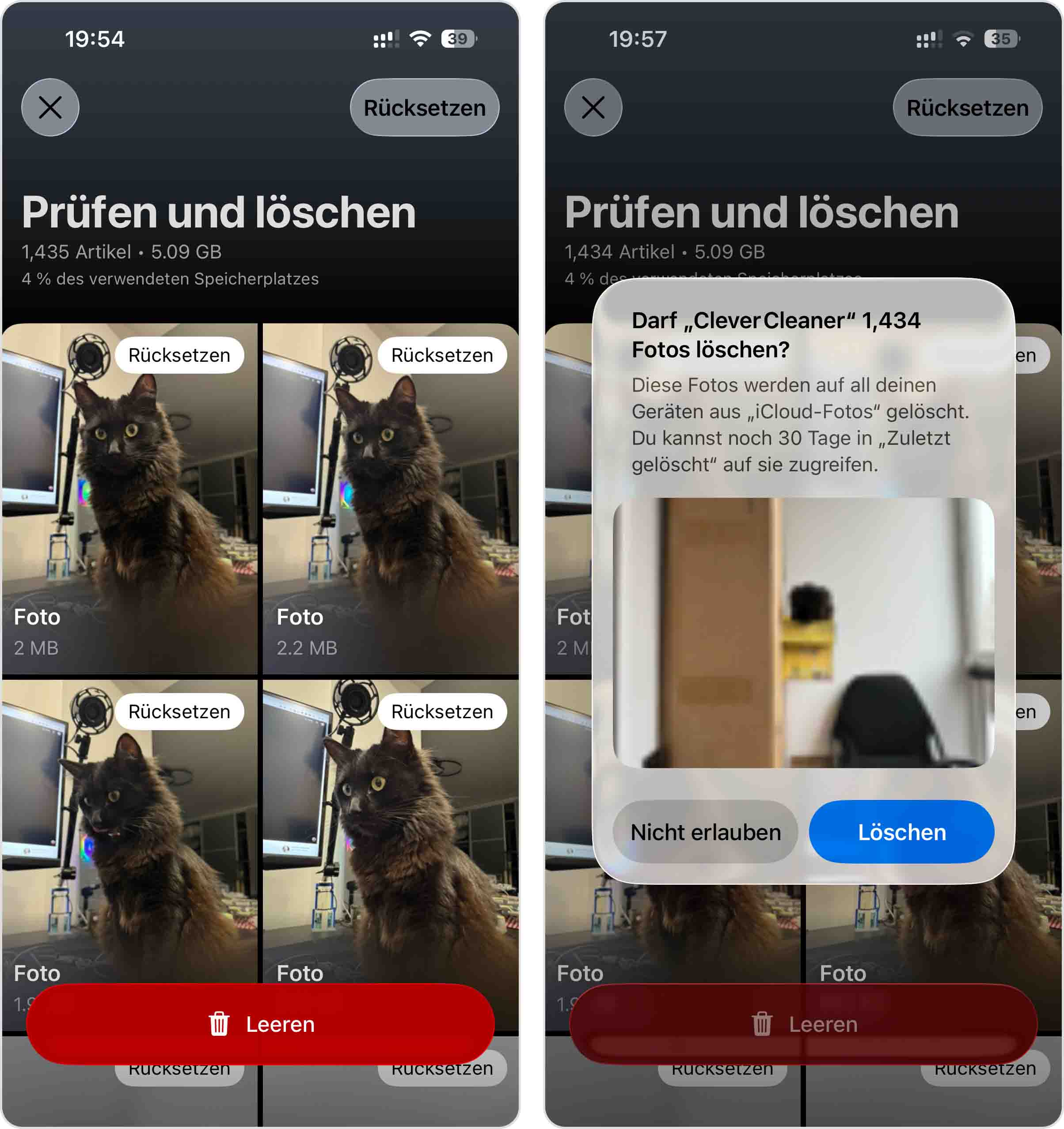 Ähnliche Fotos in Clever Cleaner löschen