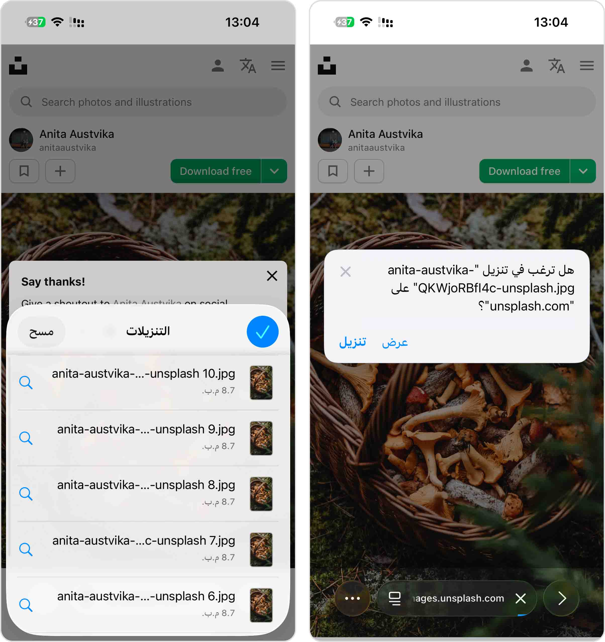 ملفات مكررة من تنزيلات متعددة