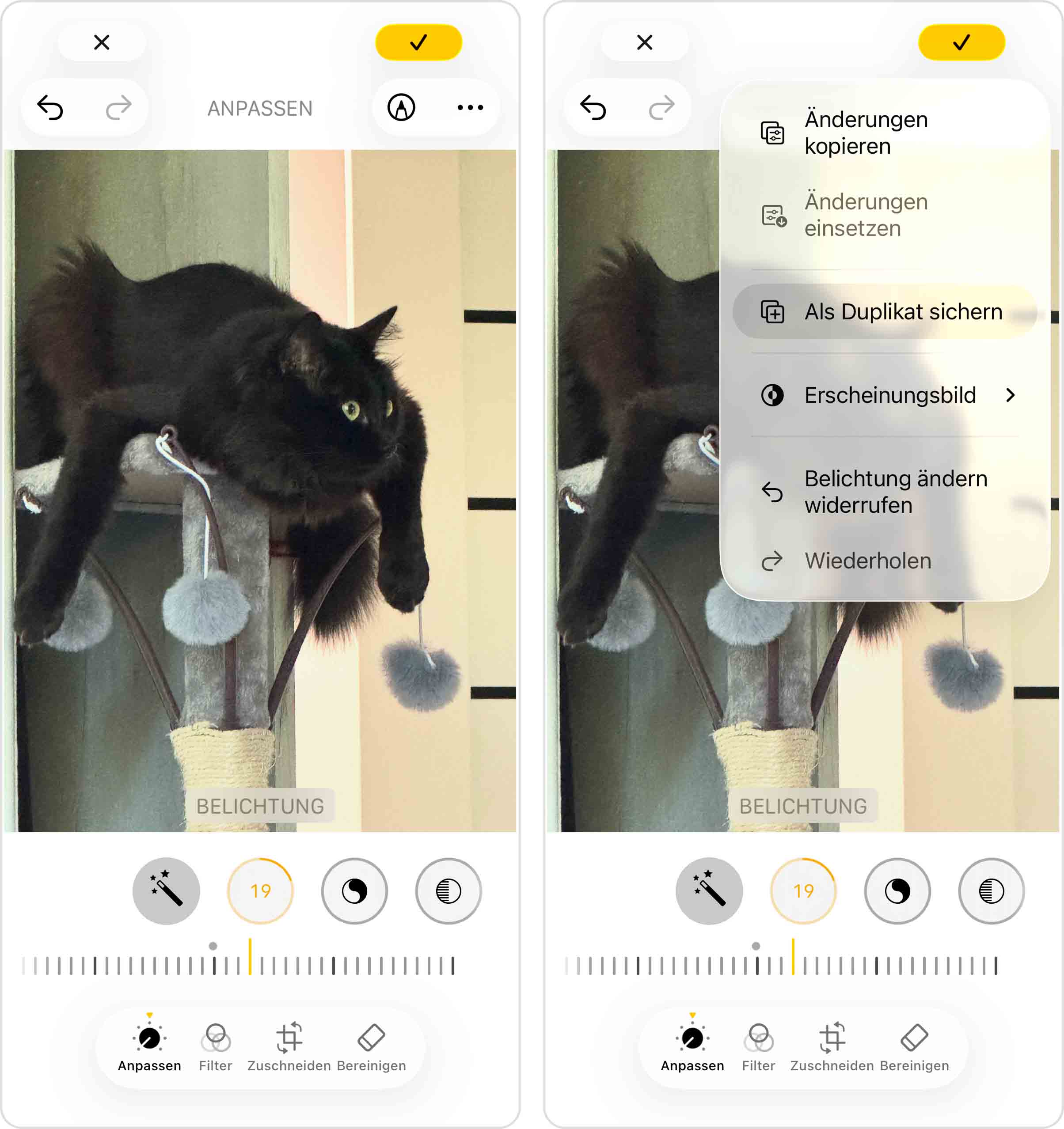 Geändertes Foto als Duplikat speichern