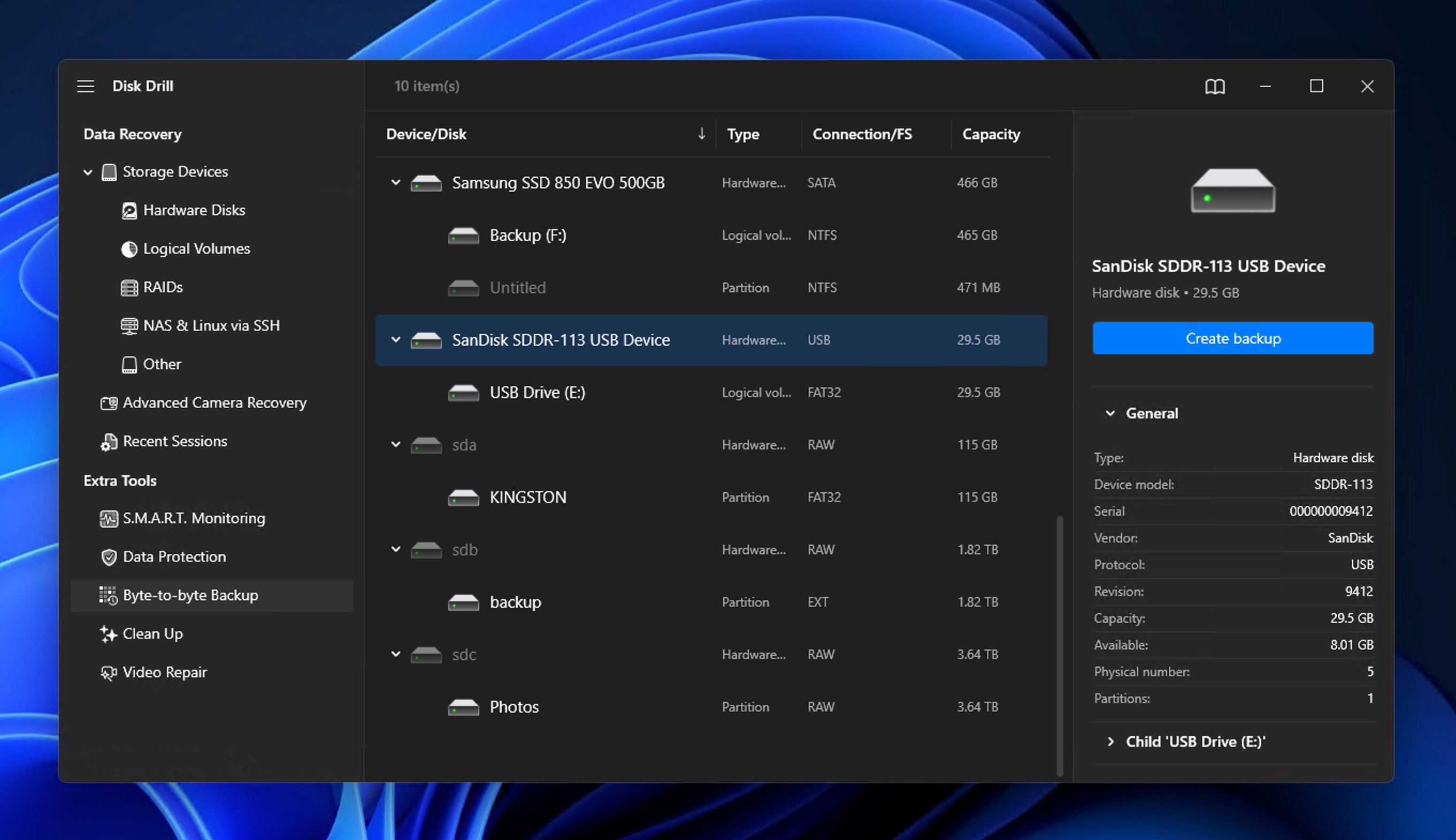 Disk Drill Windows Byte zu Byte